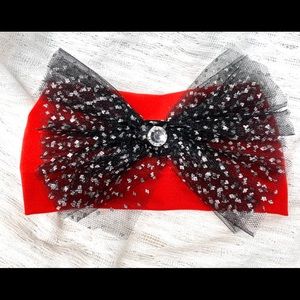 Soft stretch head band with large bow